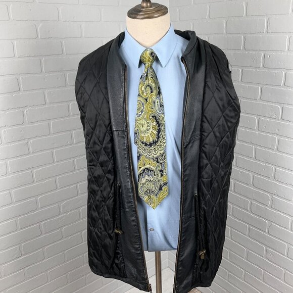 Middlebrook Park Jacket Men Small Black Leather Anorak Zip Retro Coat‎ Casual - Picture 5 of 14